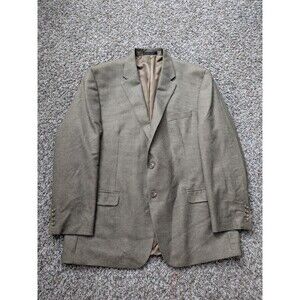 Chaps Blazer Mens 46R Brown Herringbone Sport Coat Suit Jacket